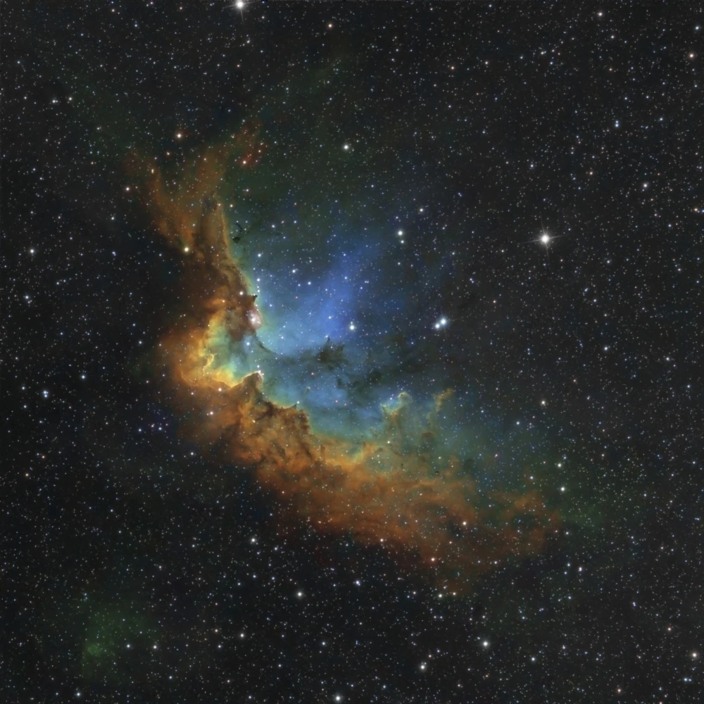 NGC 7380 в Hubble palette colors Poster Print (14x14)|Таблички и знаки| |