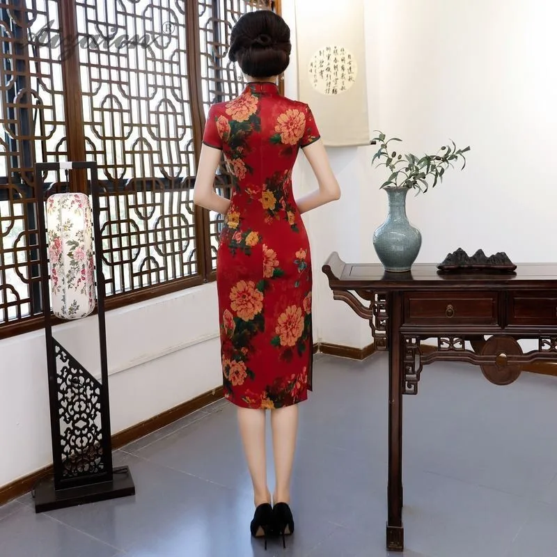 Китайское традиционное атласное платье Qipao свадебное Qi Pao китайский стиль