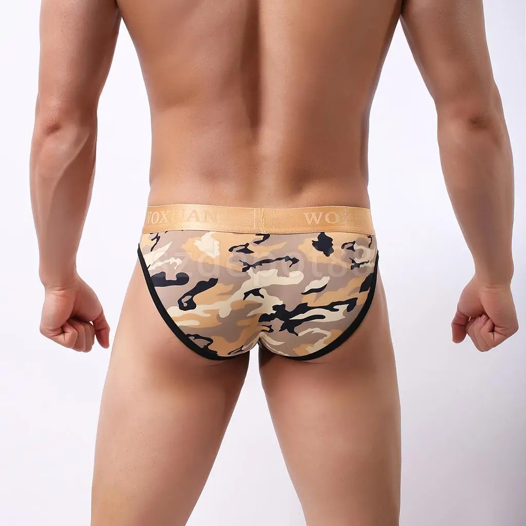 Мужские камуфляжные стринги нижнее белье камуфляжной расцветки с желтым/синим S