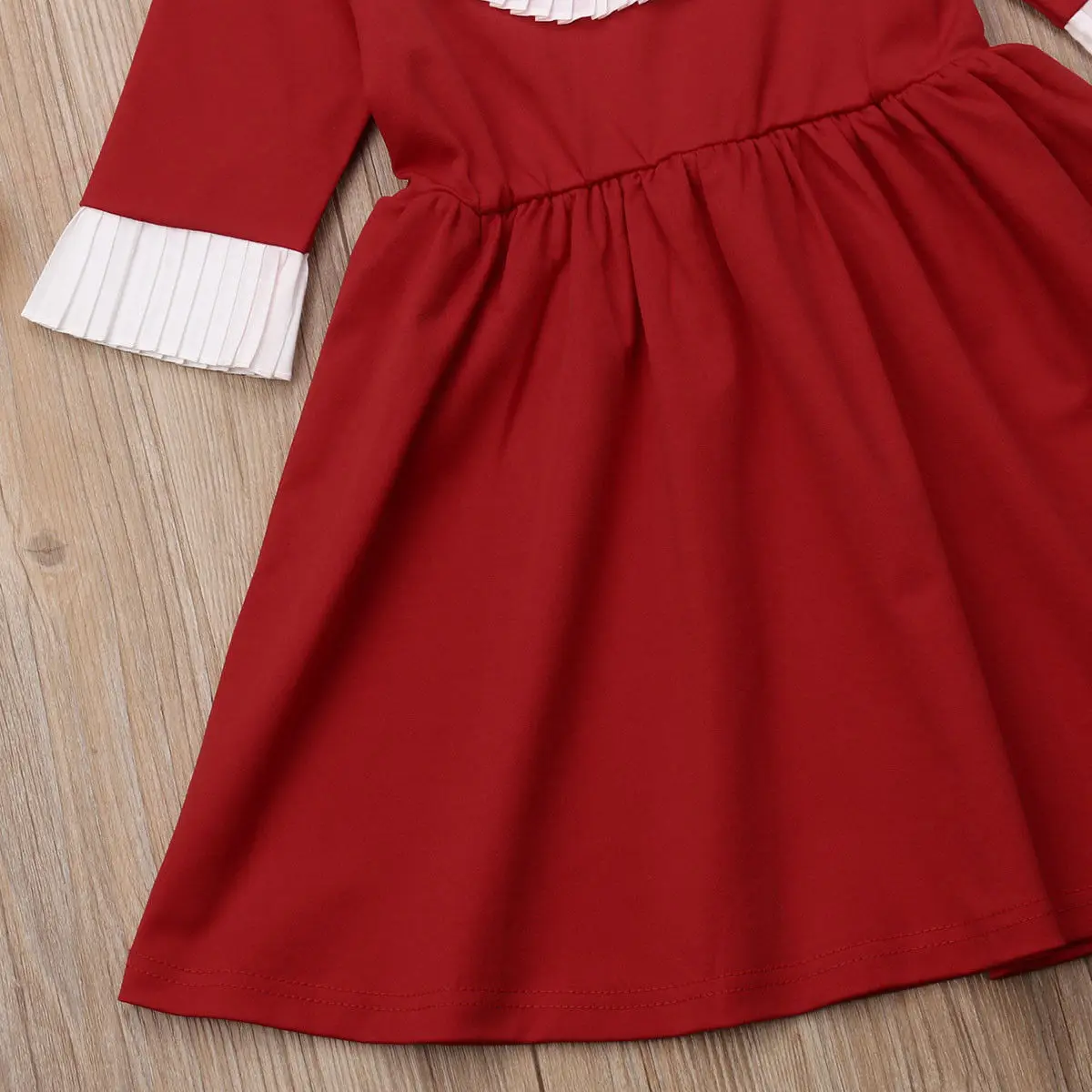 Pudcoco Christmas Kids Baby Girl Bowknot Formal Dress Wedding Party Princess Half Sleeve Dresses | Детская одежда и обувь