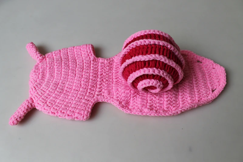 

Newborn Photography Props Crochet Baby Clothes Snail Shape Cute Baby Photo Props Handmade Animal Hat Set Shooting Accessories