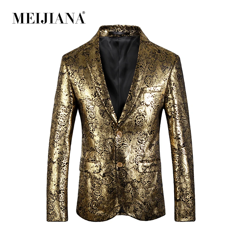 

Tuxedo Wedding Blazer Costume Performance Homme Suit Party Fit Gold Slim 2018 Suits Prom Men MEIJIANA
