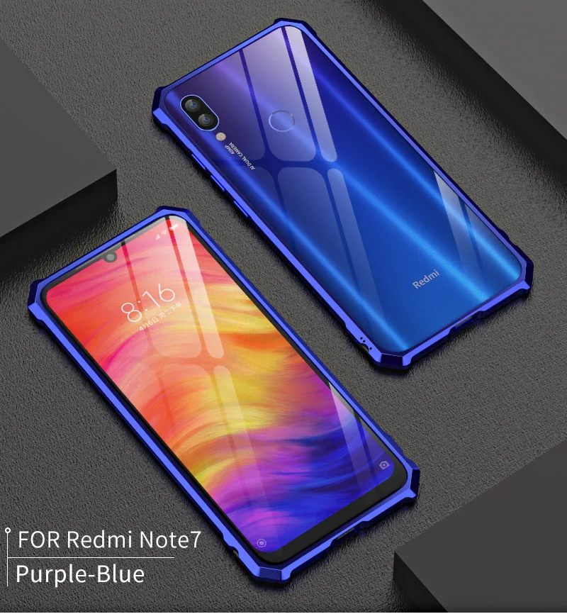 Xiaomi Redmi Note 7 Pro Чехол-бампер из алюминиевого сплава металлический бампер для Note7 6 3