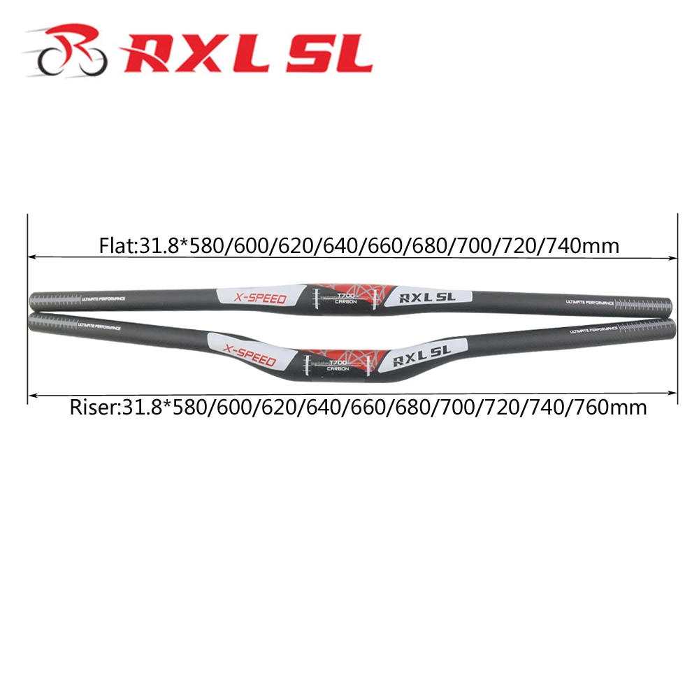 RXL SL руль для велосипеда Mtb 31 8 мм горного углеродный 3K матовый красный 680/700/720/740/760