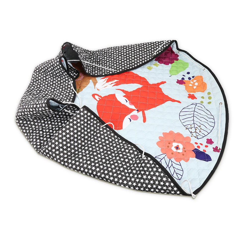 Round Cartoon Baby Crawling Carpet Kids Playing Mat Children Paradise Portable Soft Play Mats DIY Toy Storage Bag | Игрушки и хобби