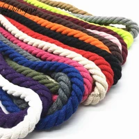 100 cotton 10meters 3 shares twisted cotton cords 10mm diy craft decoration rope cotton cord for bag drawstring belt 20 colors