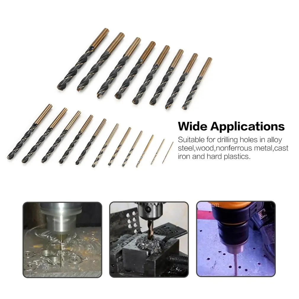 19 шт. Tungstenic сверла M2 HSS сталь прямой хвостовик 1 0 10 мм сверло для твист