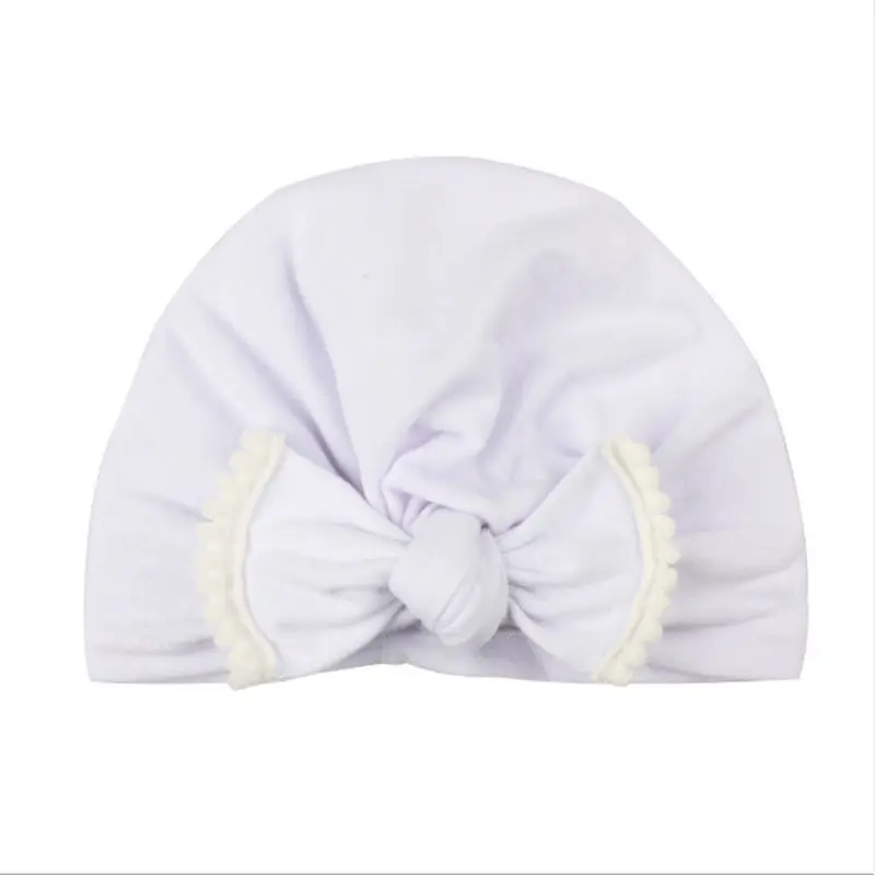 Newborn Solid Bowknot Beanie Hats Infant Comfy Hospital Caps For 0-4 Years Baby Little Girls Princess Cute Lovely | Детская одежда и