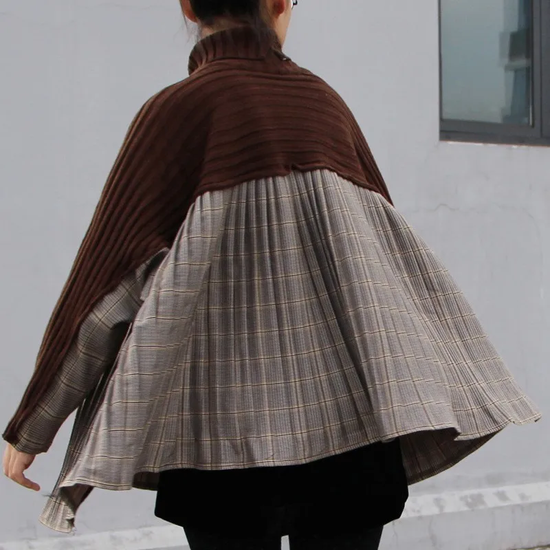 Женский свитер в клетку TWOTWINSTYLE весенний вязаный пуловер оверсайз с высоким