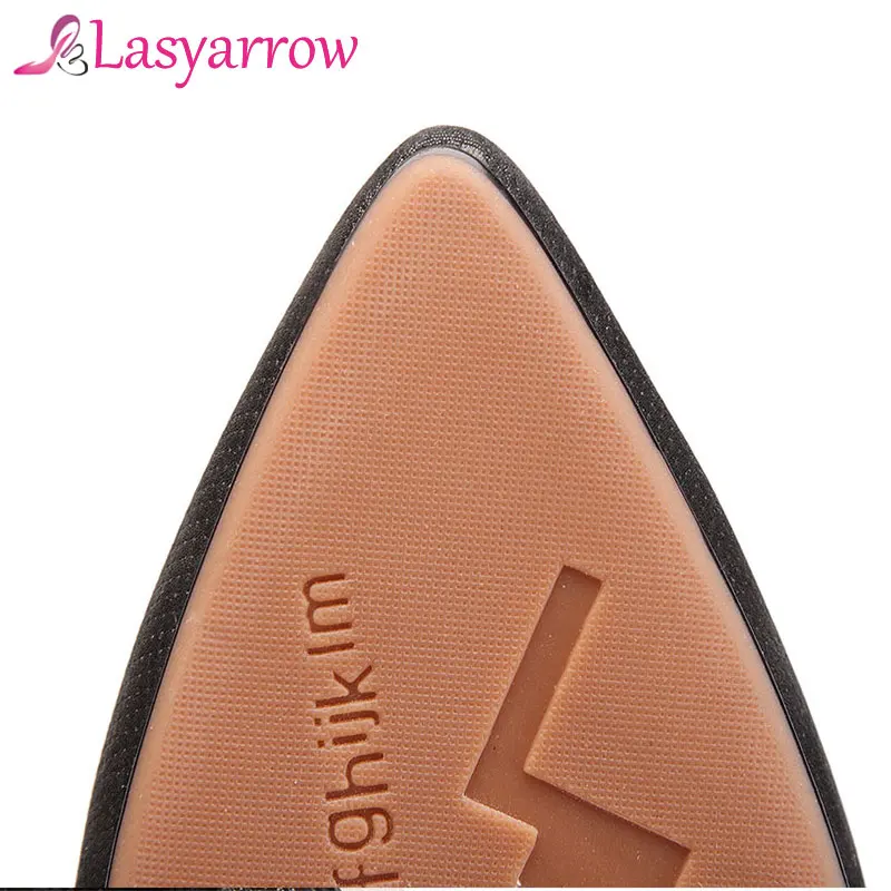 

Lasyarrow Genuine Leather Women's Shoes Crystal Strange Heels Ladies Shallow Pumps High Heels Pointed Toe Butterfly-knot Shoes