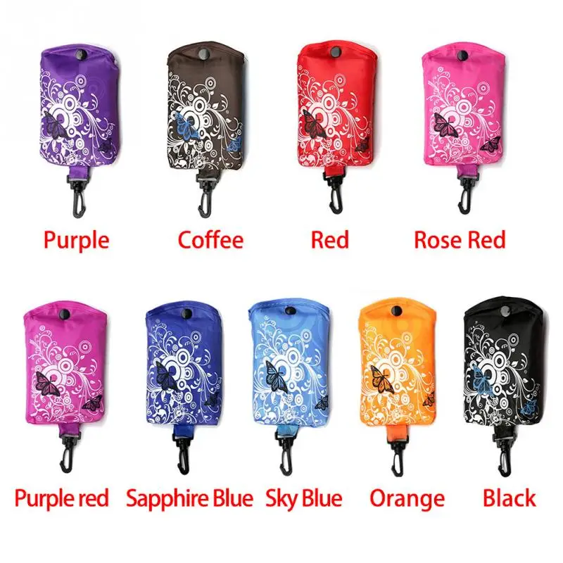 Складная хозяйственная сумка бабочка цветок Оксфорд ткань через плечо