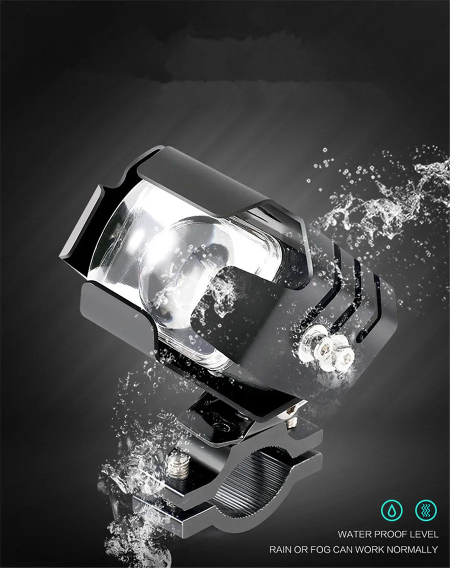 DC 12-80V Black Shell Motorcycle LED Driving Strobe Blinking Spotlight Street Moto Fog Spot Head Light Lamp | Автомобили и
