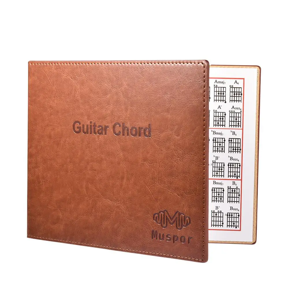 Muspor Guitar Chord Book Chart High Quality PU Leather 6 string Paperback Chords Tablature Guitarra finger Exercise Sheet | Спорт и