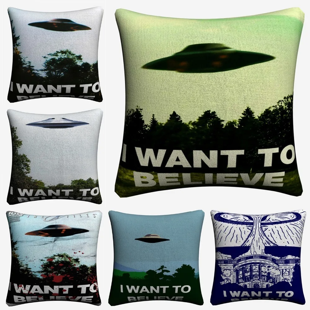 I Want To Believe X File TV Play Decorative Linen Cushion Cover 45x45cm Pillowcase For Sofa Home Decor Pillow Case Almofada | Дом и сад