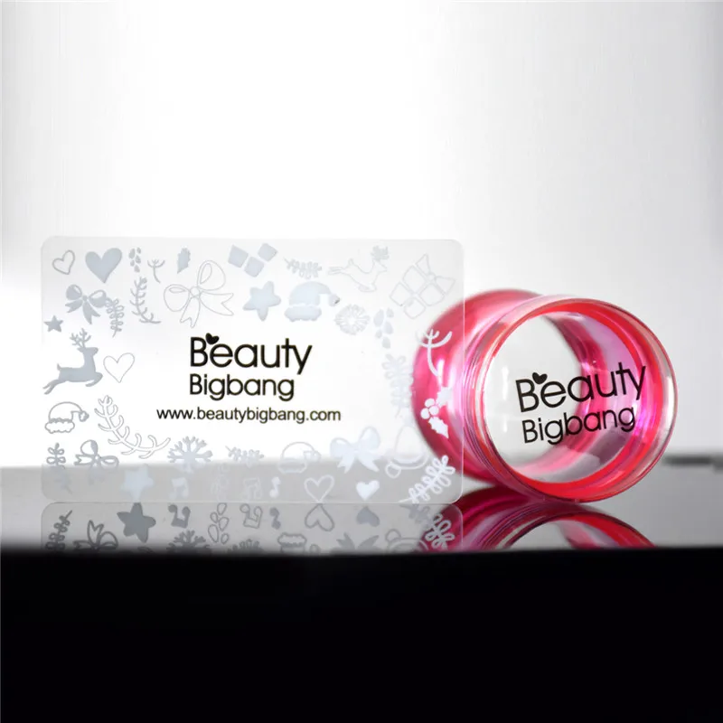 

BeautyBigBang Nail Stamping Plates Kits Rubber Stamp For Nail Scraper Clear Jelly Flower Handle Nail Art Stamp for Stamping Nail
