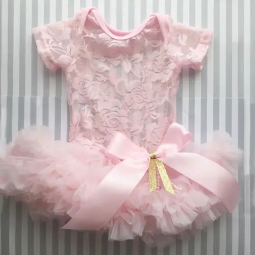 

Infant Newborn Baby Girl Pink Flower Lace Dress Summer Bowknot Princess Dresses Vestidos Bebe Girl Gown Ruffle Tutu Party Dress