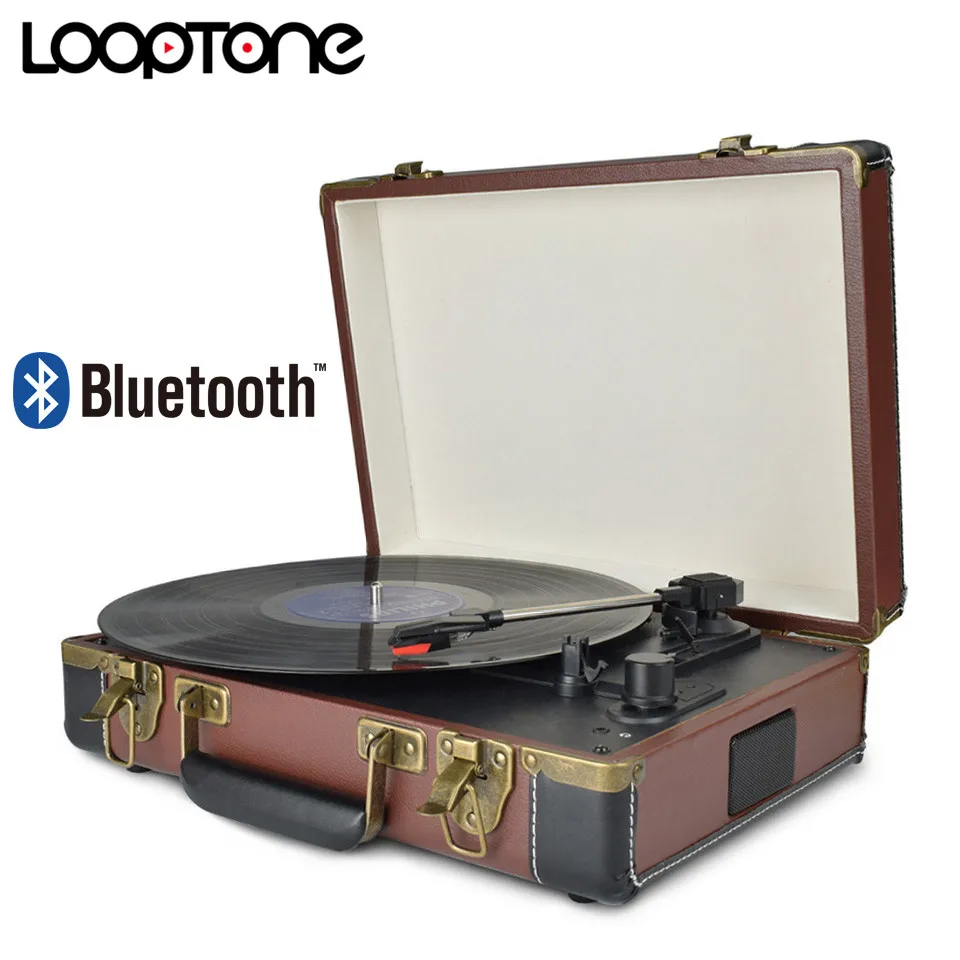 LoopTone Винтаж 3 скорости Bluetooth ремень привод портативный проигрыватель для