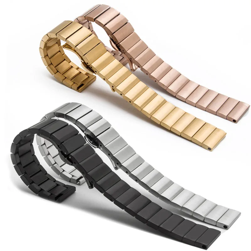 

Watch accessories steel strap 16mm18mm20mm22mm stainless steel strap sports waterproof metal belt female men watch band