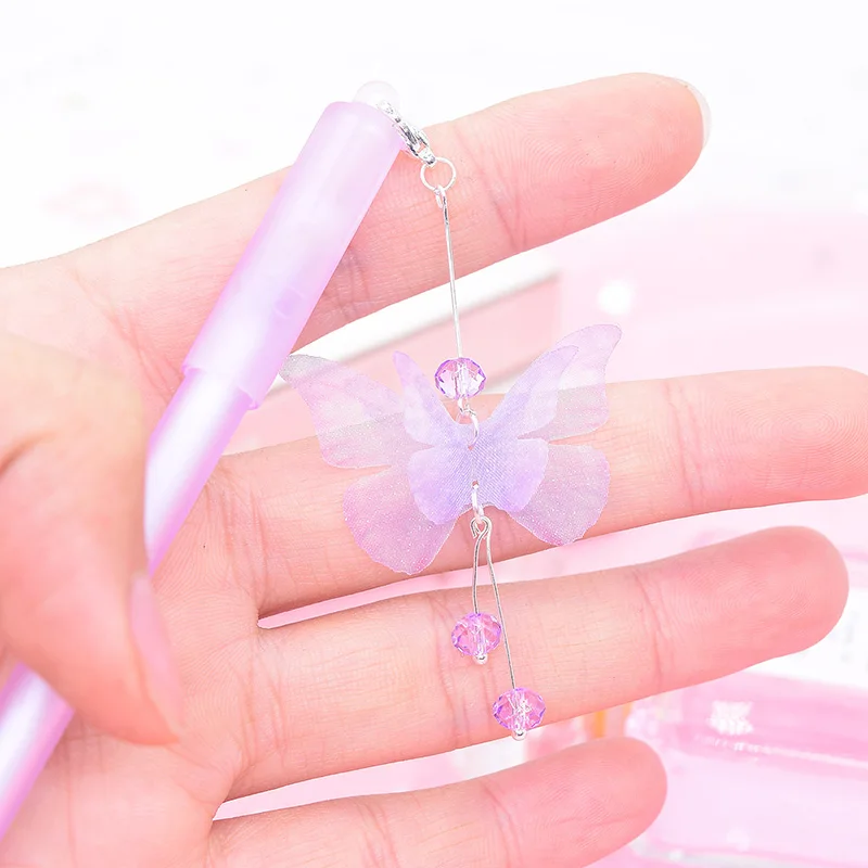 1 шт. кавайные гелевые ручки с кристаллами Милая подвеска бабочка нейтральные для