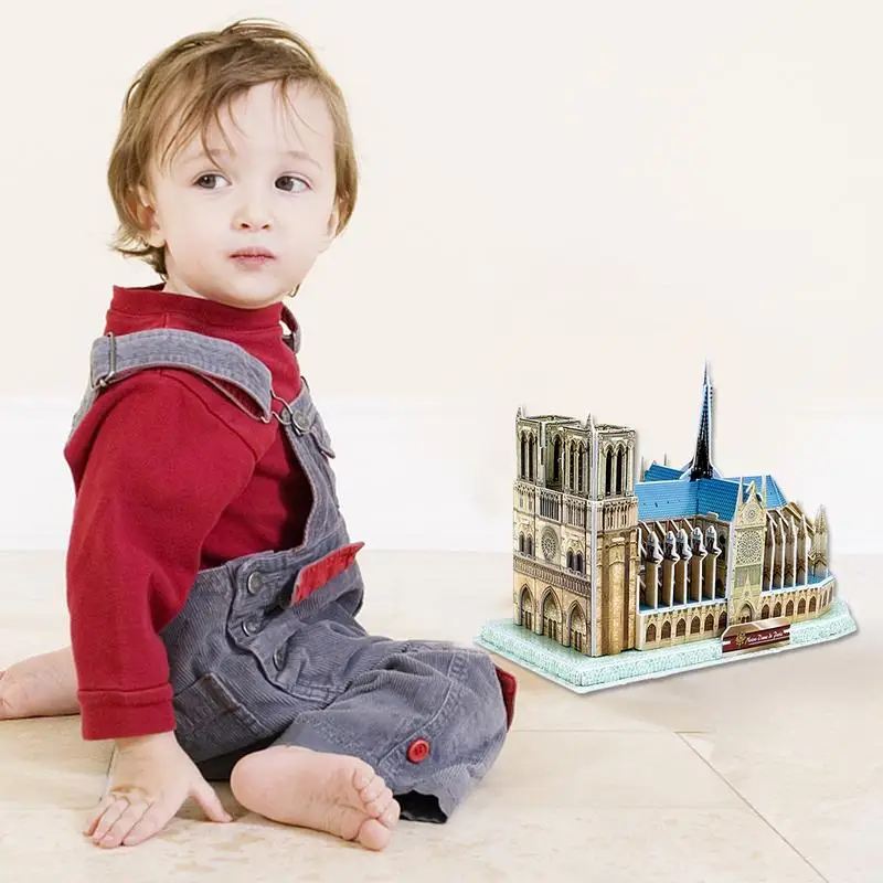 Notre Dame 3D головоломка игрушка знаменитое здание DIY игра декомпрессия для детей и