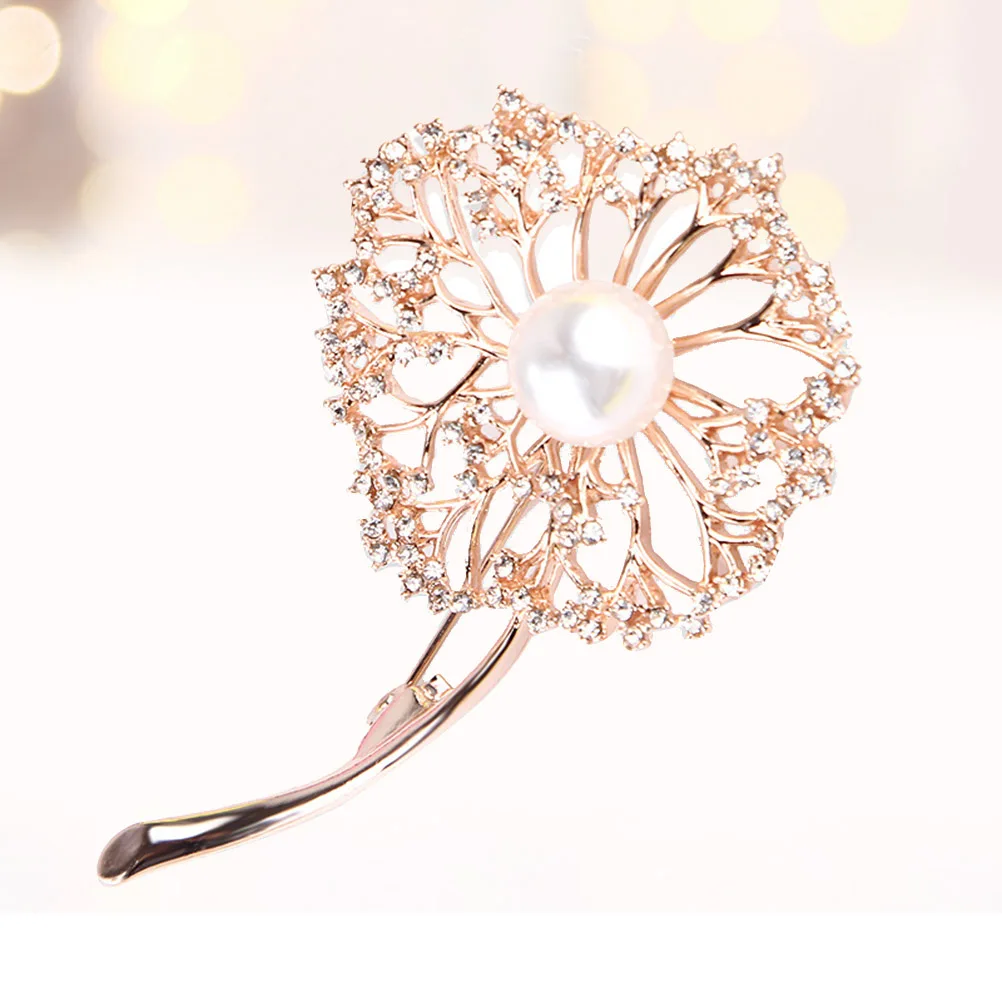 1 шт. Темперамент Модный Одуванчик брошь жемчуг со стразами булавка для шарфа