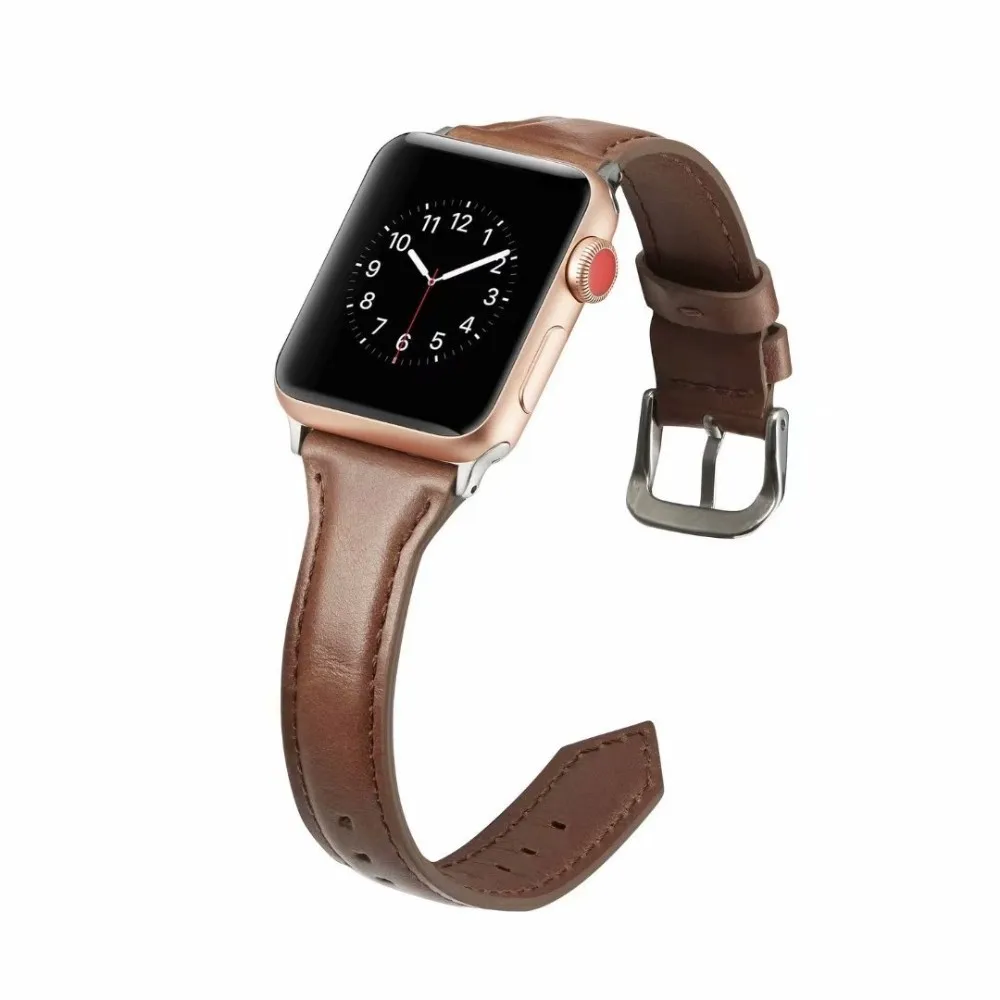 Кожаный ремешок для apple watch Band 44 мм серия SE 6 5 4 3 2 1 iwatch 38 42 браслет умные аксессуары