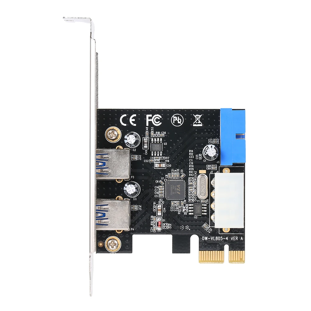 Плата расширения PCI E USB 3 0 19 контактов конвертер внешний 2 порта двойной интерфейс