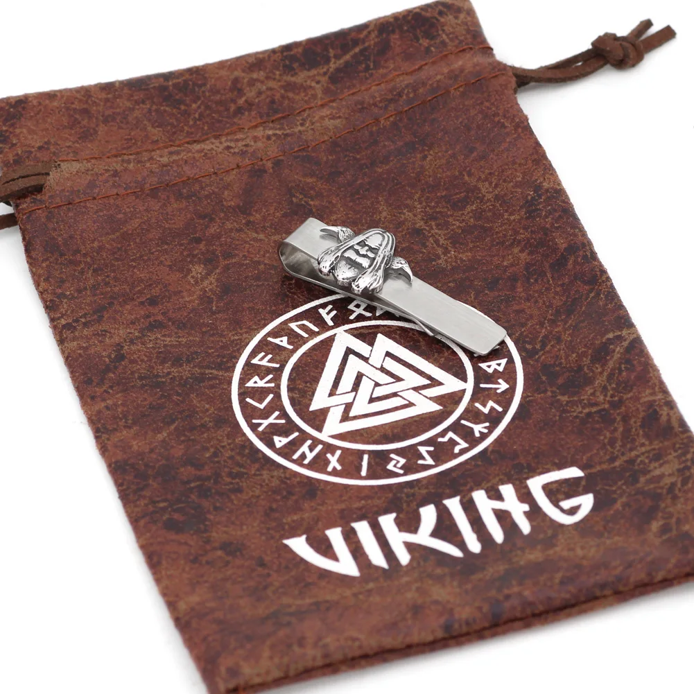 Оригинальный зажим для галстука из нержавеющей стали wirh raven amulet rune с подарочным