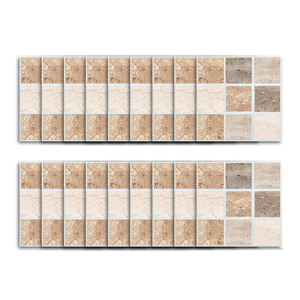 18pcs 10*10cm Colorful Mosaic Waterproof Stick Wall Art Bathroom Cafes Living Room Tile Sticker | Дом и сад