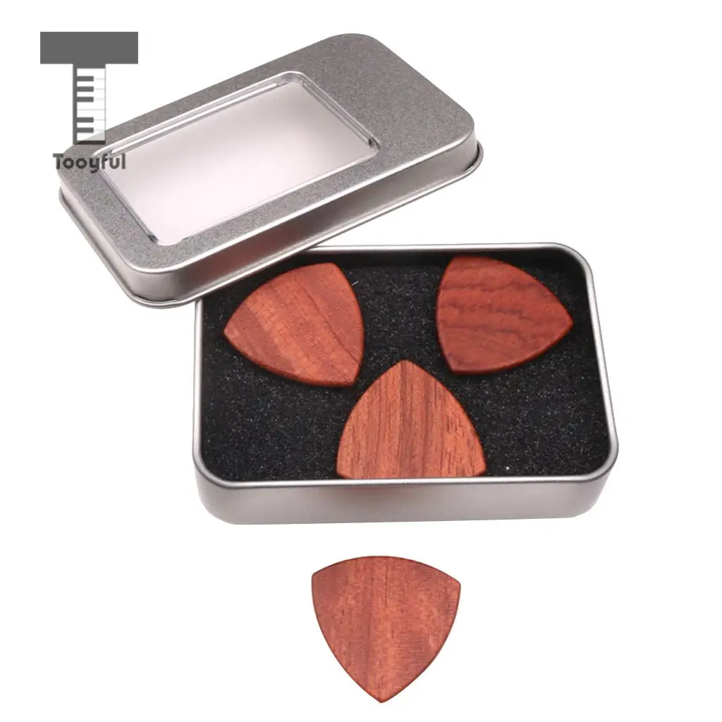 

Wooden Guitar Pick Plectrum in Storage Box for Guitar Lover Musical Gift