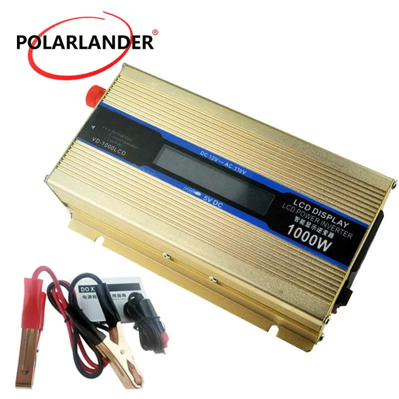 

1000W Automobile Charger Car Power Inverter 12V/24V TO 110V/220V Power Supply Switch Gold Universal Converter Vehicle