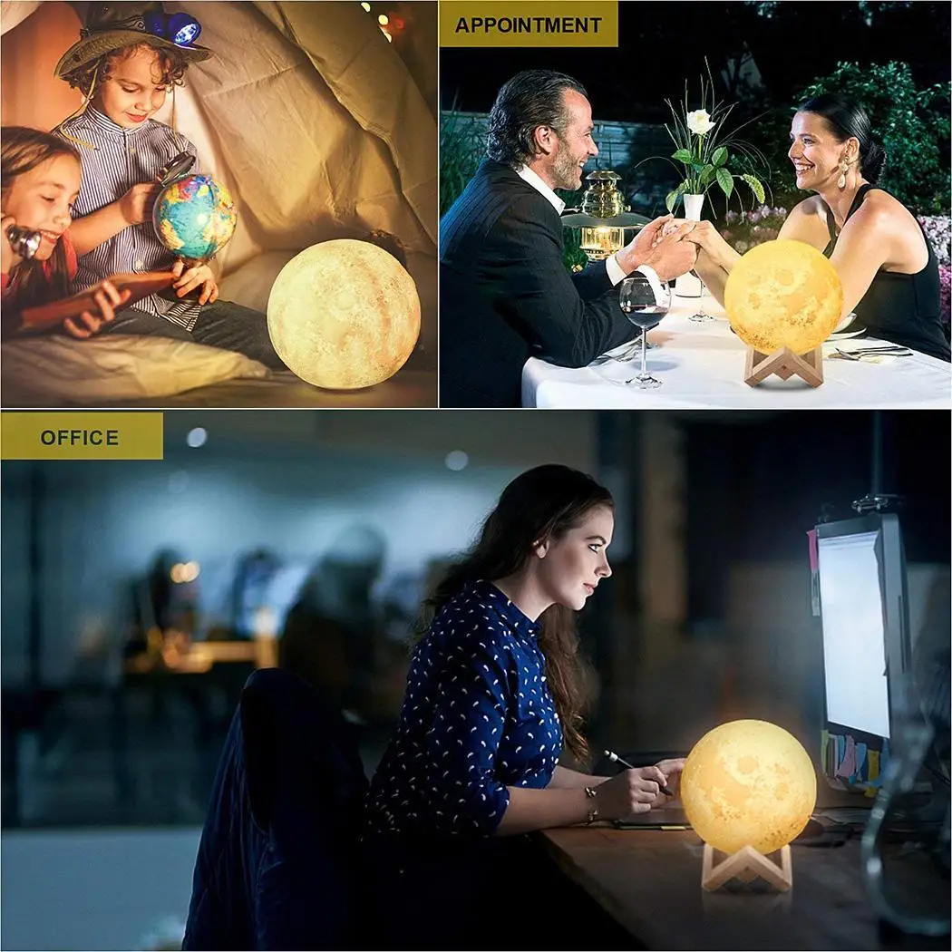 New Home Bars Cafes Romantic Places USB power supply Moon Shape Vivid 10000h LED PLA Night Light Kit 36V | Лампы и освещение