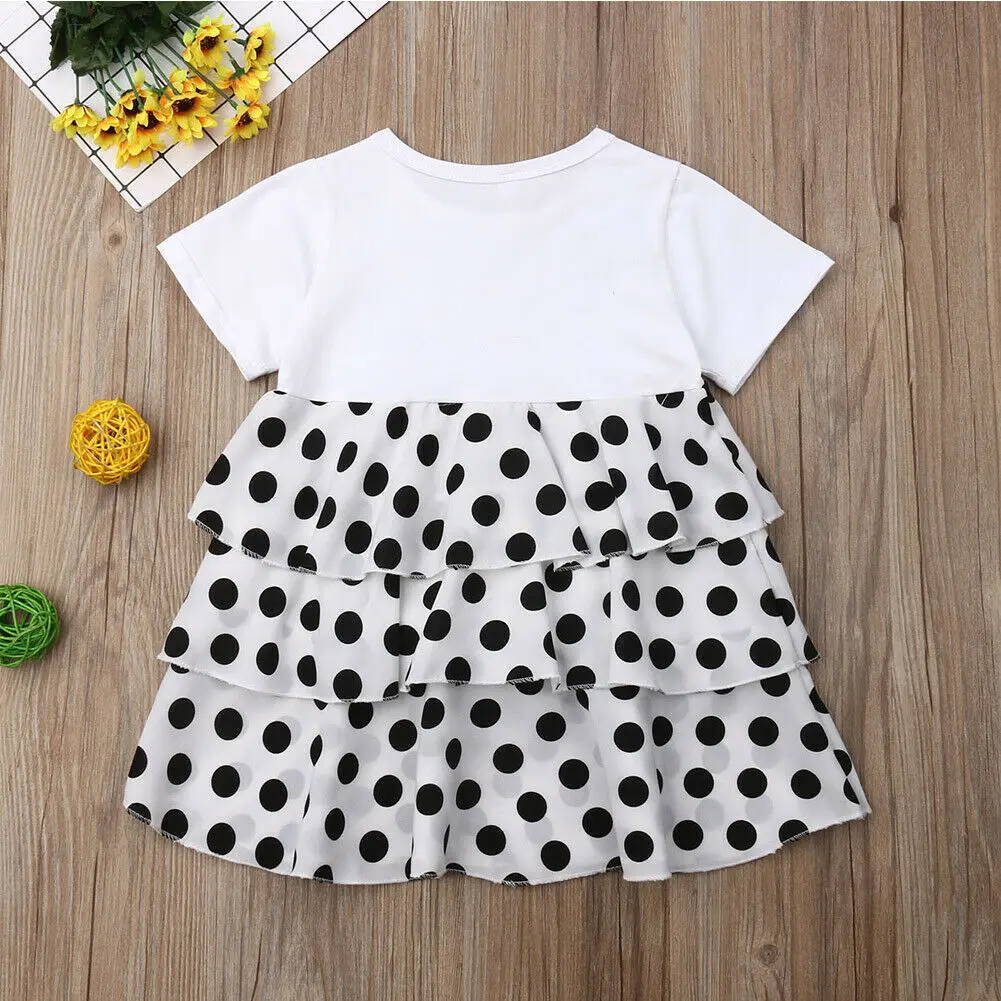 Летняя одежда для малышей 2019 платье в горошек маленьких принцесс однотонное