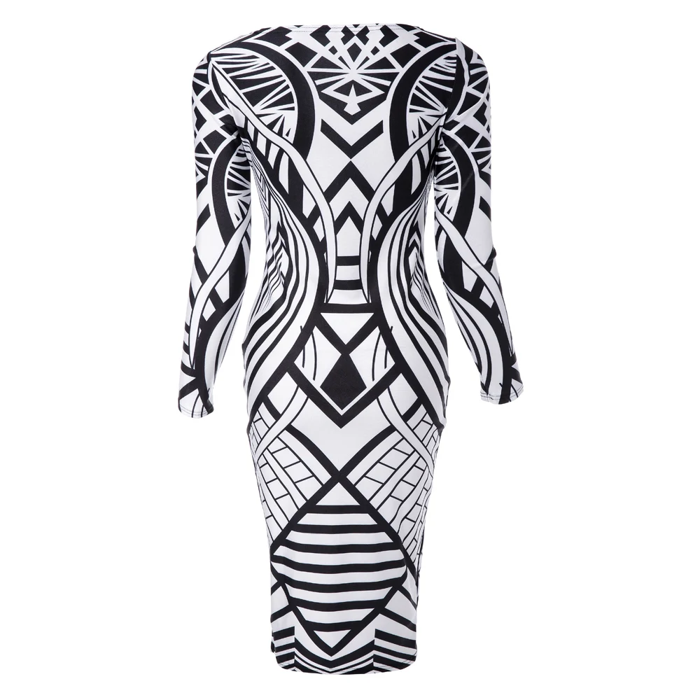 AZULINA платье с длинными рукавами и геометрическим рисунком|Женские платья| |