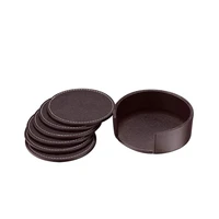 hot sale coasters for drinksleather coasters with holder set of 6protect furniture from water marks scratch and damage brow