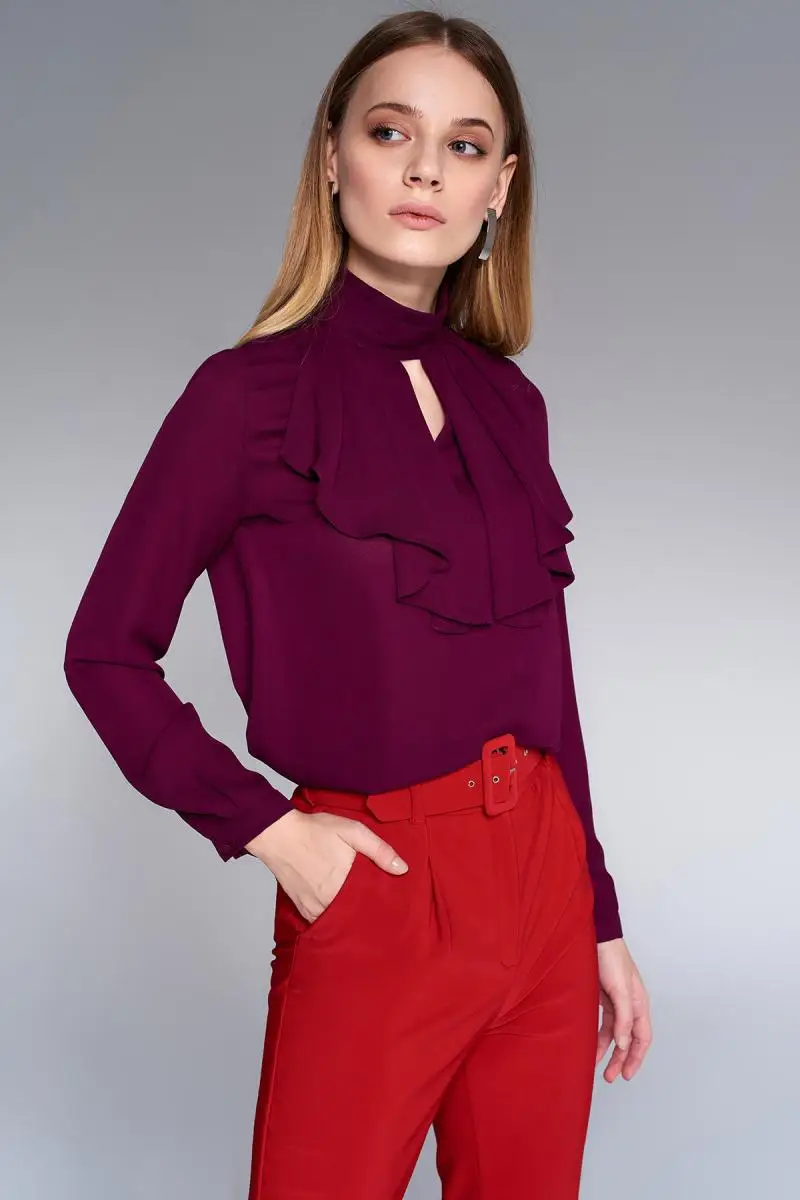 Trendyol Mürdüm Fronting Detaylı Bluz TOFAW18BB0479| |