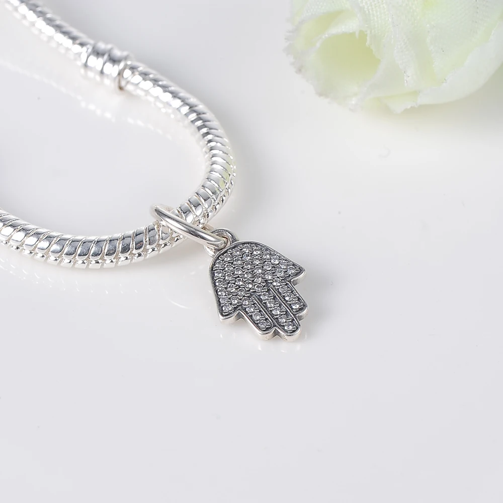 Devolove блестящие Висячие Подвески 925 Серебряный Модный Шарм Бусины Fit Pandora Браслеты