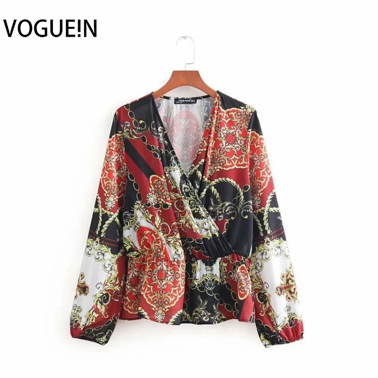 VOGUEIN новые женские летние этнические крест v образным вырезом Цветочные цепи