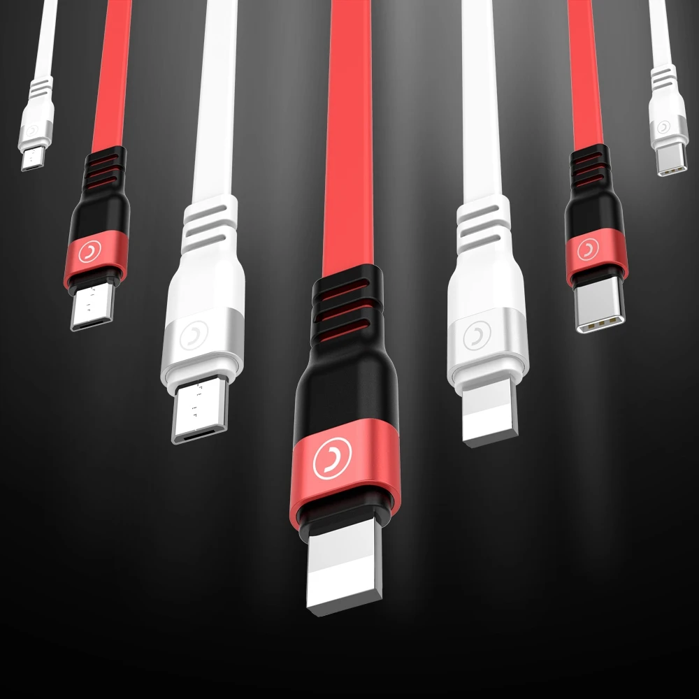 Плоский USB кабель CASEIER для iPhone X XR XS Max 8 7 6S 6 Plus 5S SE 1 м 2.3A дата быстрая зарядка C
