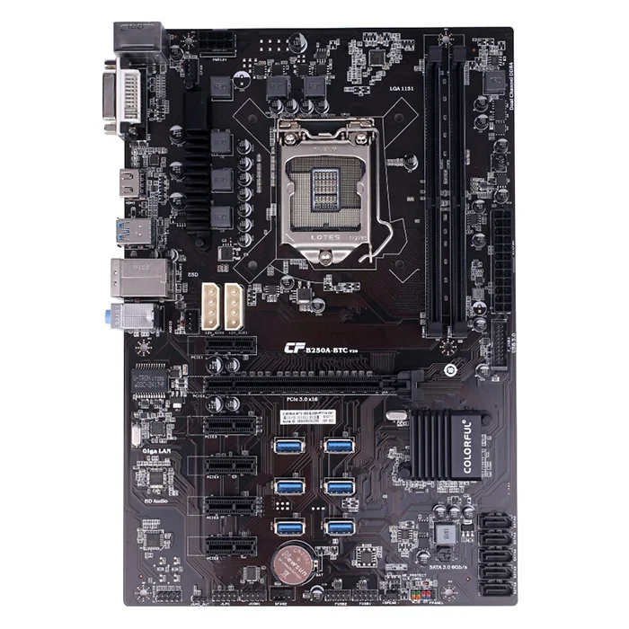 Красочные C. B250A-BTC V20 Intel материнская плата системная для B250/LGA1151 процессор сокета