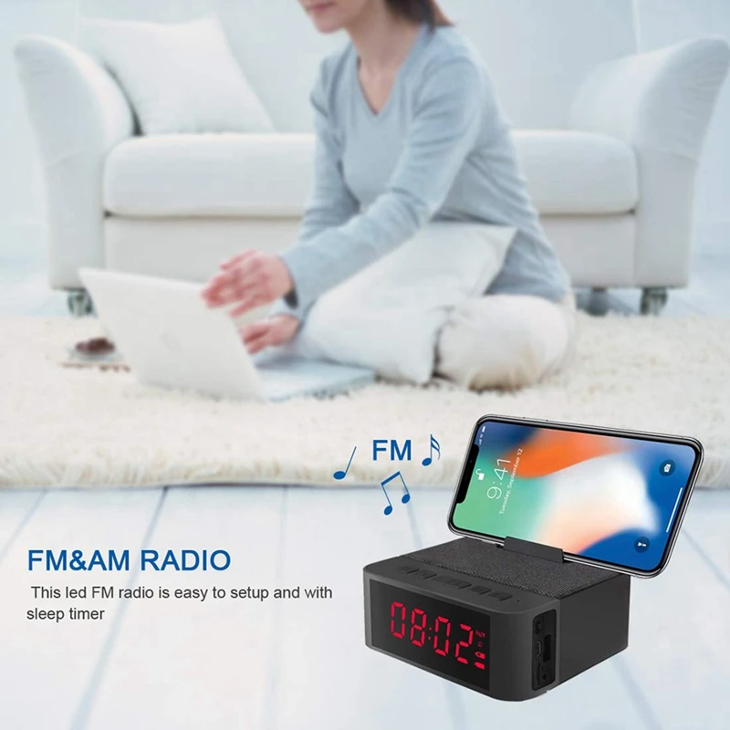 Цифровой радио Будильник все-в-одном дизайн с беспроводным динамиком Am/Fm Usb порт