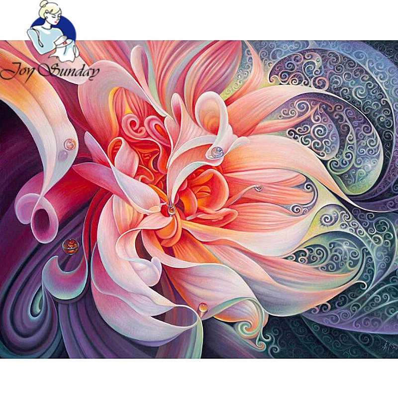 JoySunday 5D алмазная Алмазная вышивка Пион полностью квадратная дрель крестиком