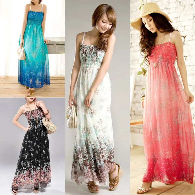 Летние женские длинные вечерние коктейльные платья Boho Женский Повседневный