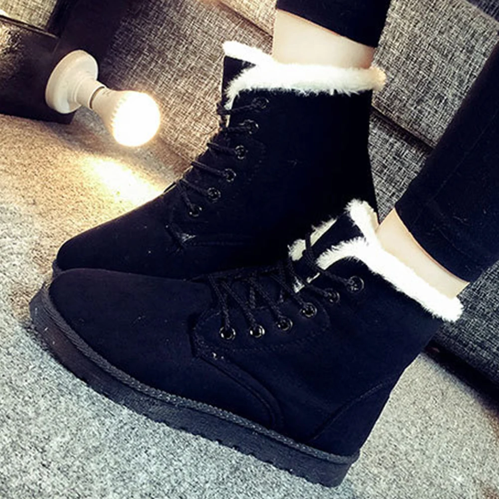 Ботильоны модная осенне зимняя замшевая обувь на шнуровке zapatos mujer botas