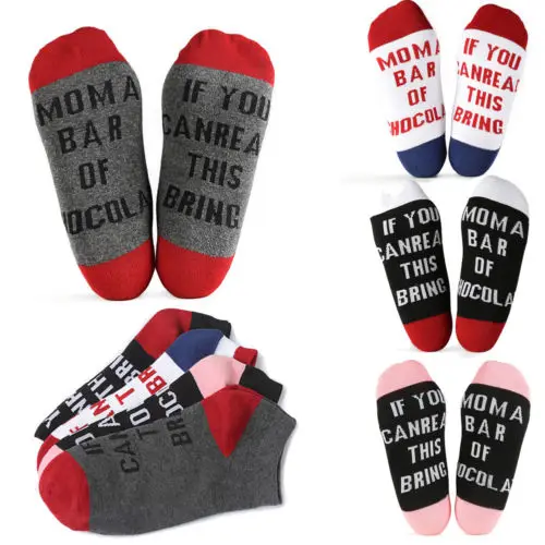 Забавные подарочные носки с надписью If can read this Bring Mom a Bar для мужчин и женщин в