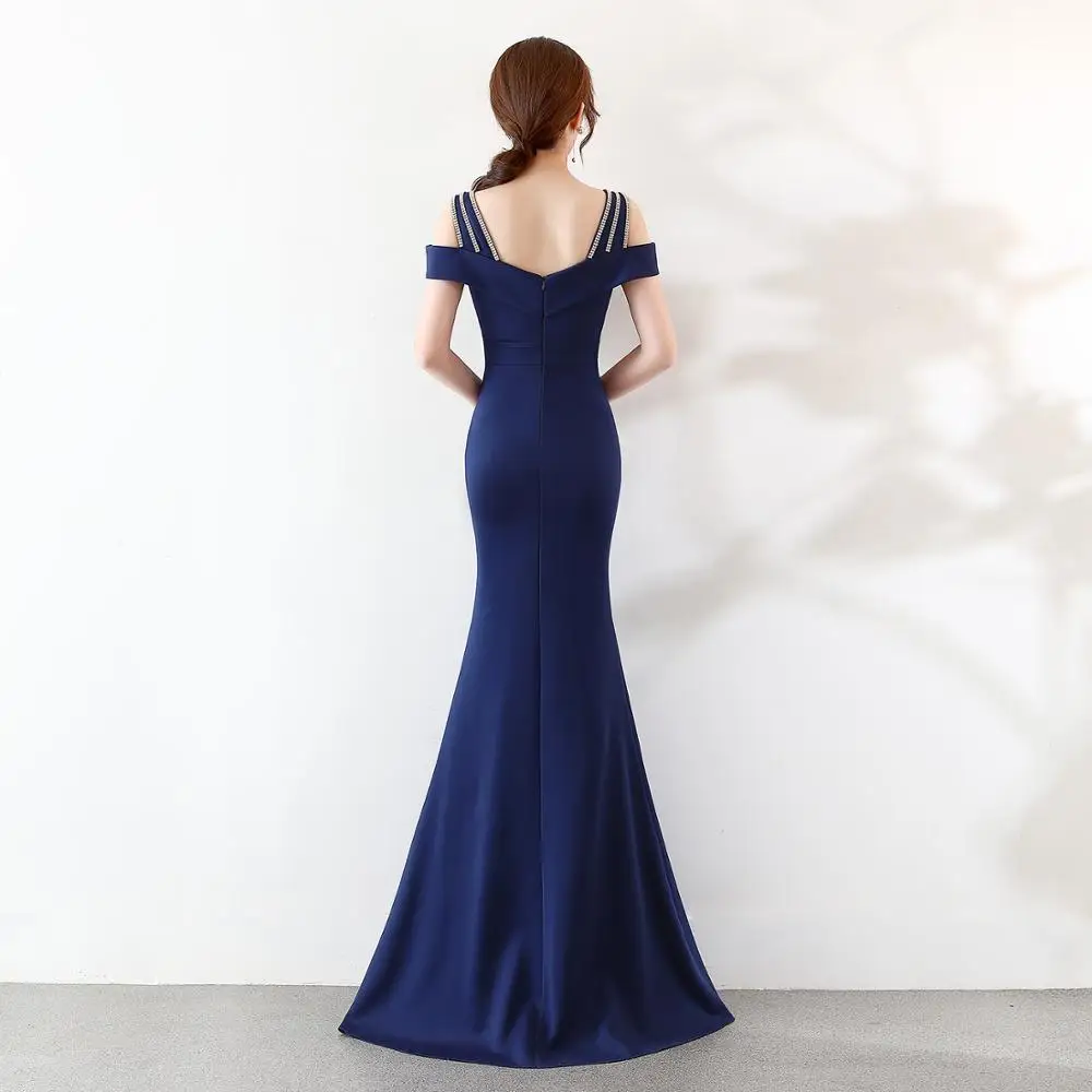 Robe De Soiree Longue 2018 милое Короткие рукава Русалка атласное длинное вечернее женское