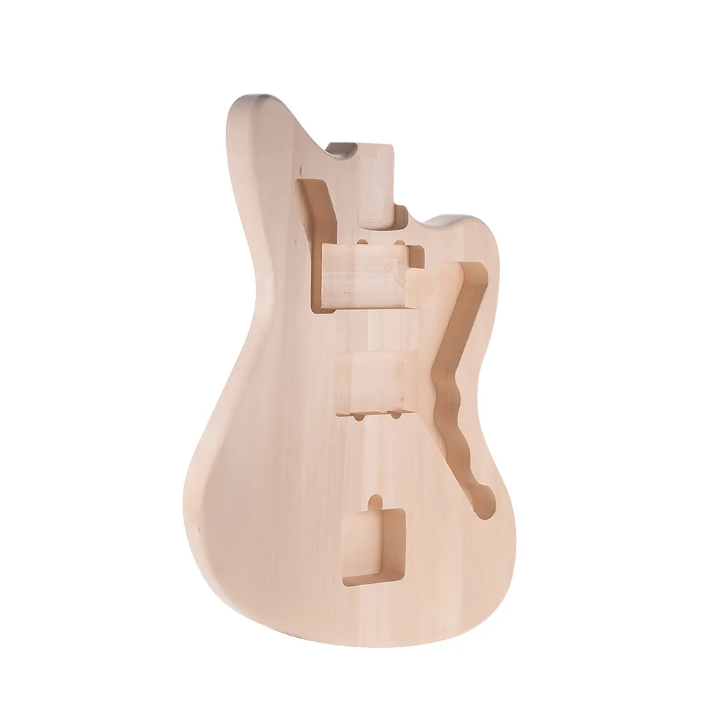 

Muslady MZB-T DIY Electric Guitar Unfinished Body Guitar Barrel Blank Basswood Guitar Body Replacement Parts for Jaguar Guiatrs