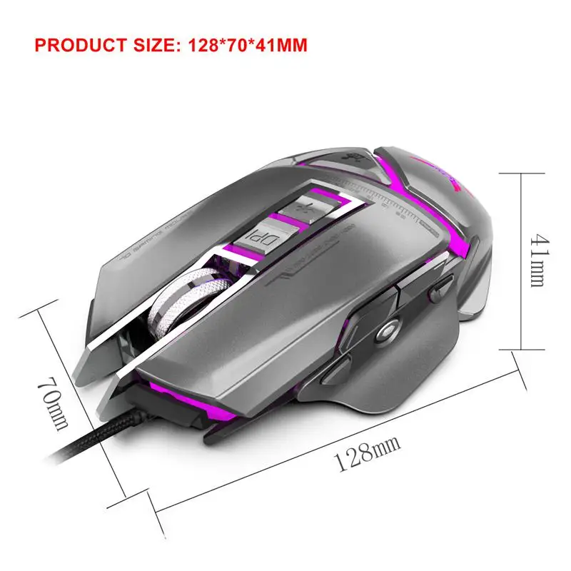 Новая ZERODATE X400GY 11 key USB Проводная оптическая игровая мышь со светодиодный