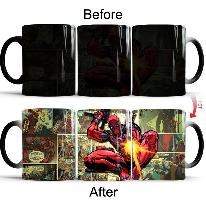 

Deadpool Mug Color Changing Magic Mugs Cup Tea Coffee Mug Cup Best Gift for Your Friends