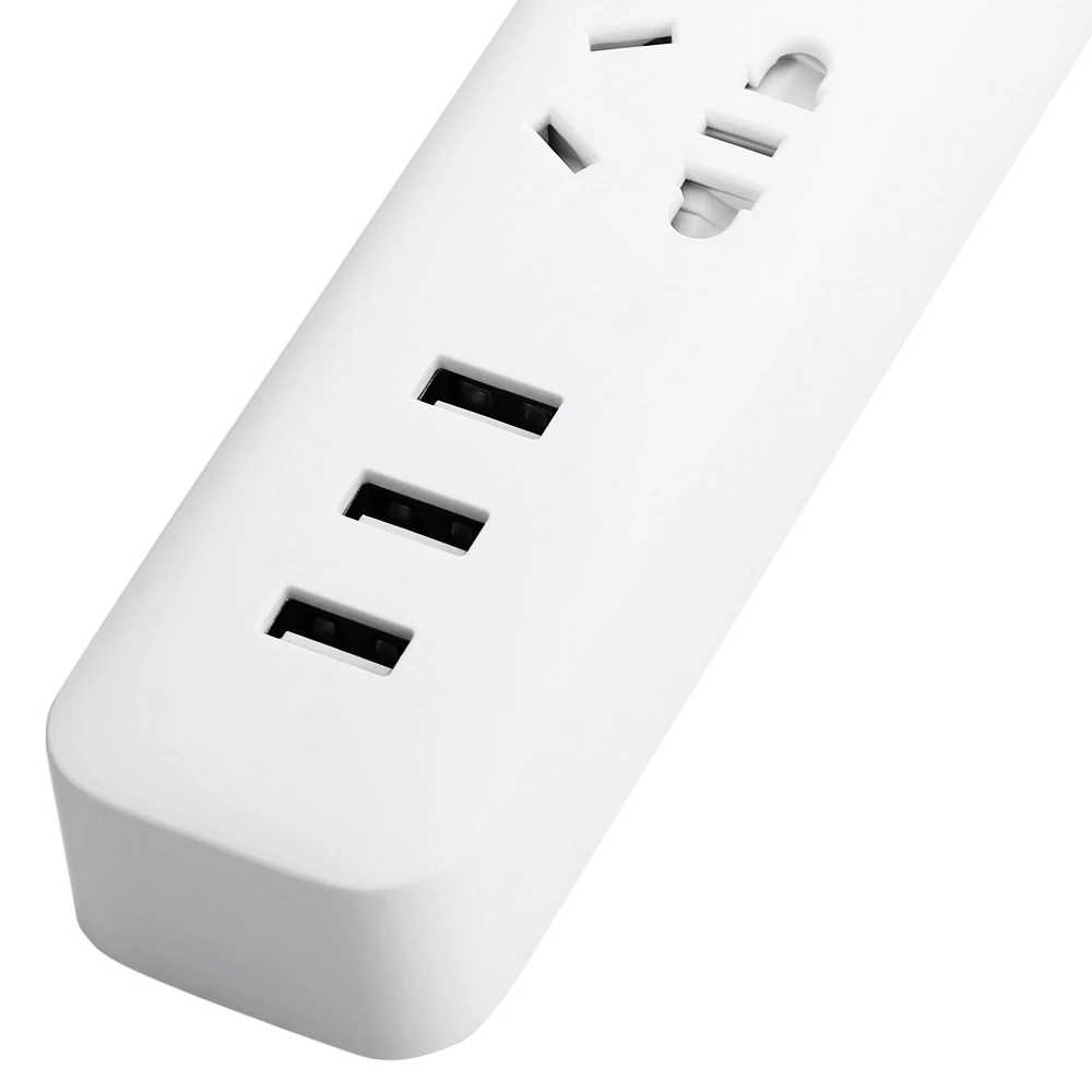 Умная розетка Xiaomi оригинальная белая/черная 3 портовая USB 2 А быстрая зарядка со